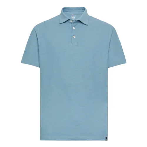 Polo Shirts,Regular Fit Polo Shirt aus Baumwoll-Crêpe-Jersey Boggi Milano