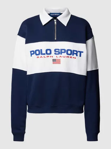Polo Sport Sweatshirt in Two-Tone-Machart in Marine