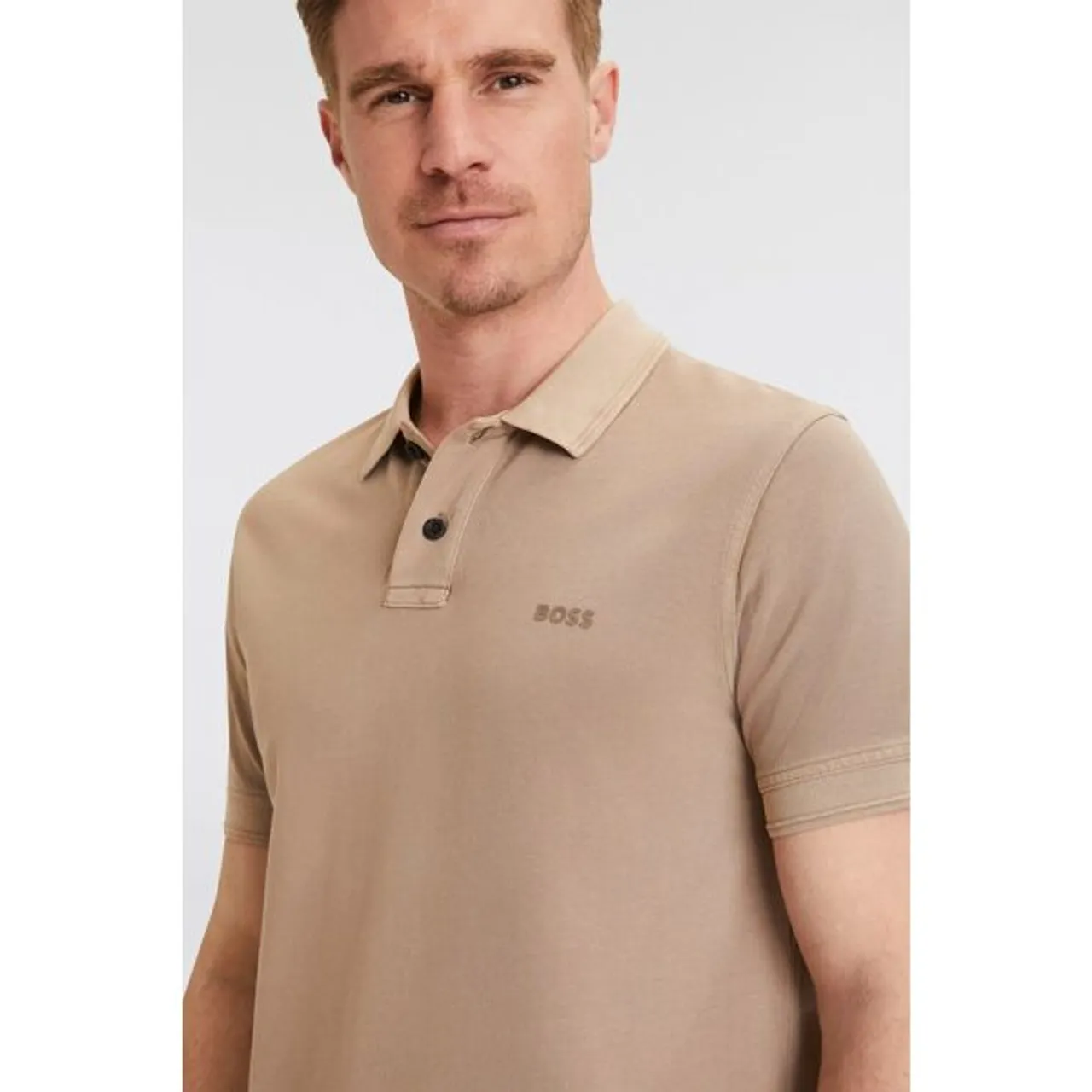 Poloshirt BOSS ORANGE "Prime" Gr. S, braun (246_open_brown) Herren Shirts Kurzarm mit Polokragen