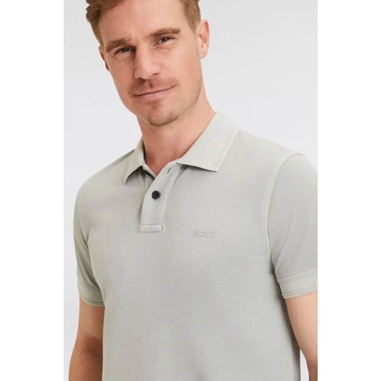 Poloshirt BOSS ORANGE "Prime" Gr. S, grau (051_light, pastel_grey) Herren Shirts Kurzarm