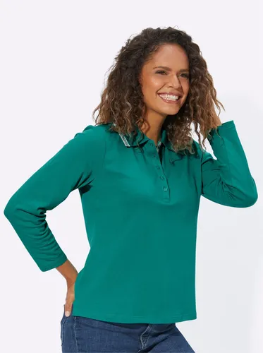 Poloshirt CASUAL LOOKS "Poloshirt" Gr. 38, grün (smaragd) Damen Shirts Jersey