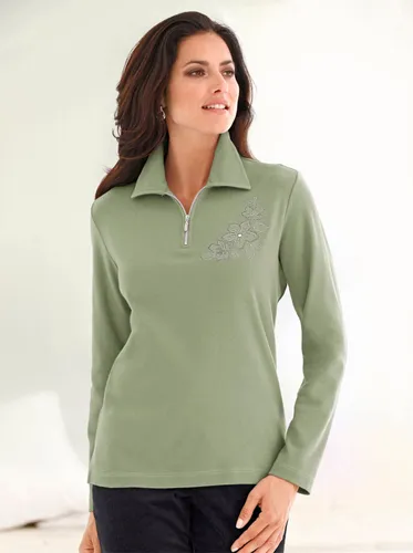 Poloshirt CLASSIC BASICS "Poloshirt" Gr. 38, grün (schilf) Damen Shirts Jersey