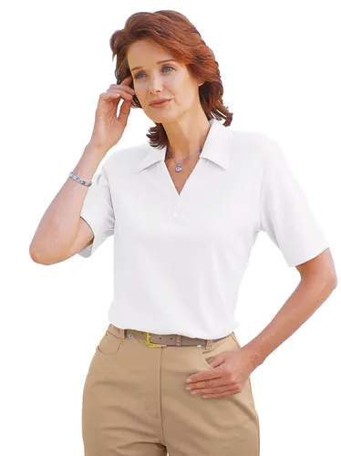 Poloshirt CLASSIC BASICS "Shirt" Gr. 44, weiß Damen Shirts V-Shirts