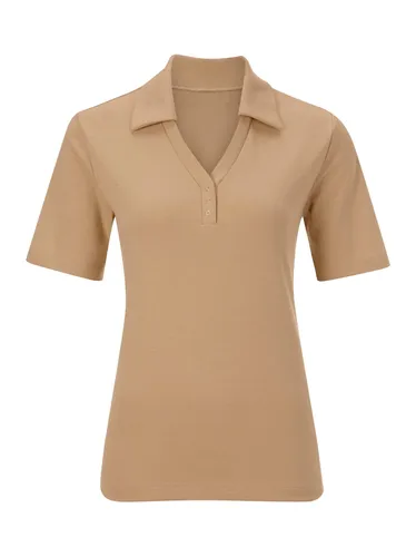 Poloshirt CLASSIC BASICS "Shirt" Gr. 52, beige (sand) Damen Shirts V-Shirts