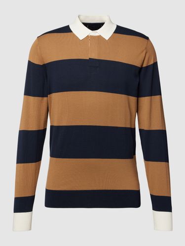 Poloshirt in langärmligem Design Modell 'STRIPED KNITTED RUGBY'