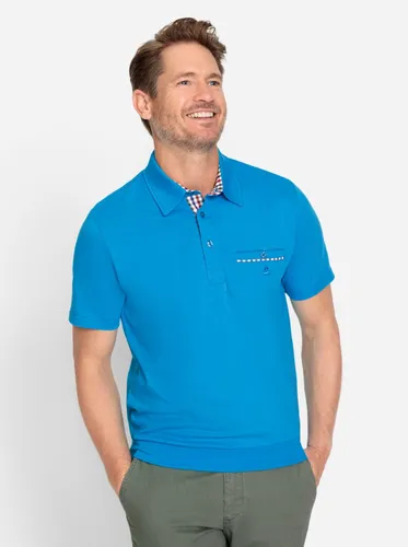 Poloshirt MARCO DONATI "Kurzarm-Shirt" Gr. 52/54, blau (azur) Herren Shirts Kurzarm