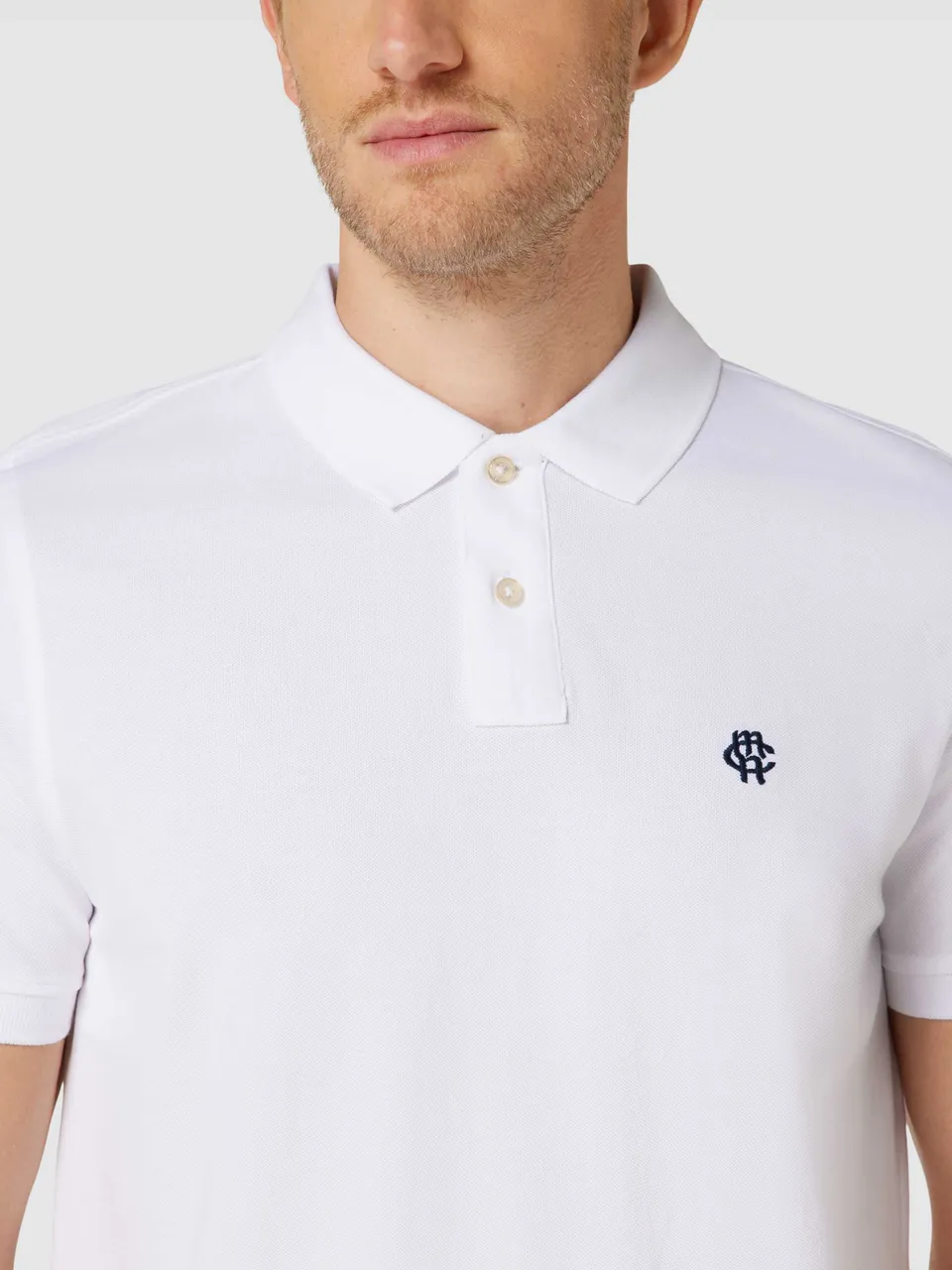 Poloshirt mit Logo-Stitching