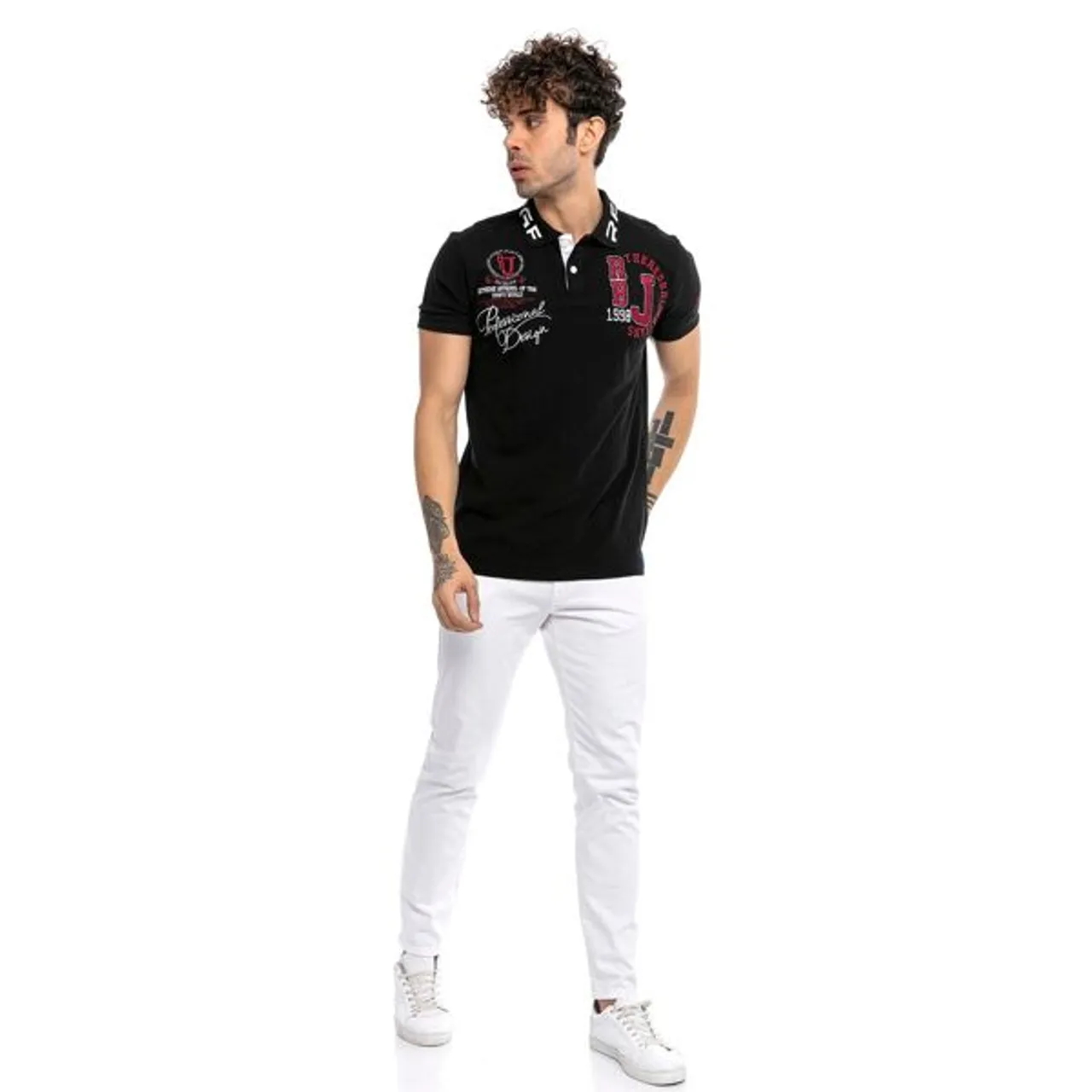 Poloshirt REDBRIDGE "Orlando" Gr. XL, schwarz Herren Shirts Kurzarm