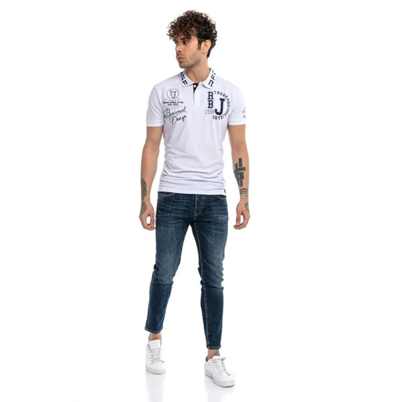 Poloshirt REDBRIDGE "Orlando" Gr. XL, weiß Herren Shirts Kurzarm