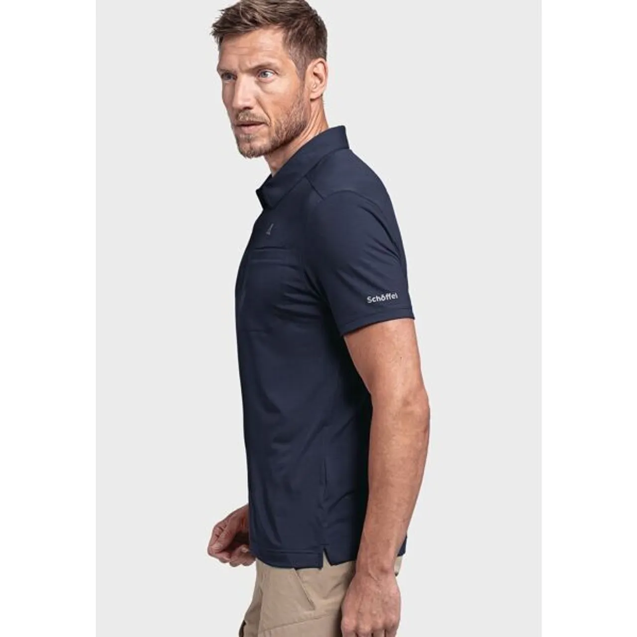 Poloshirt SCHÖFFEL "Polo Shirt Ramseck M" Gr. 56, blau (8820, blau) Herren Shirts Kurzarm