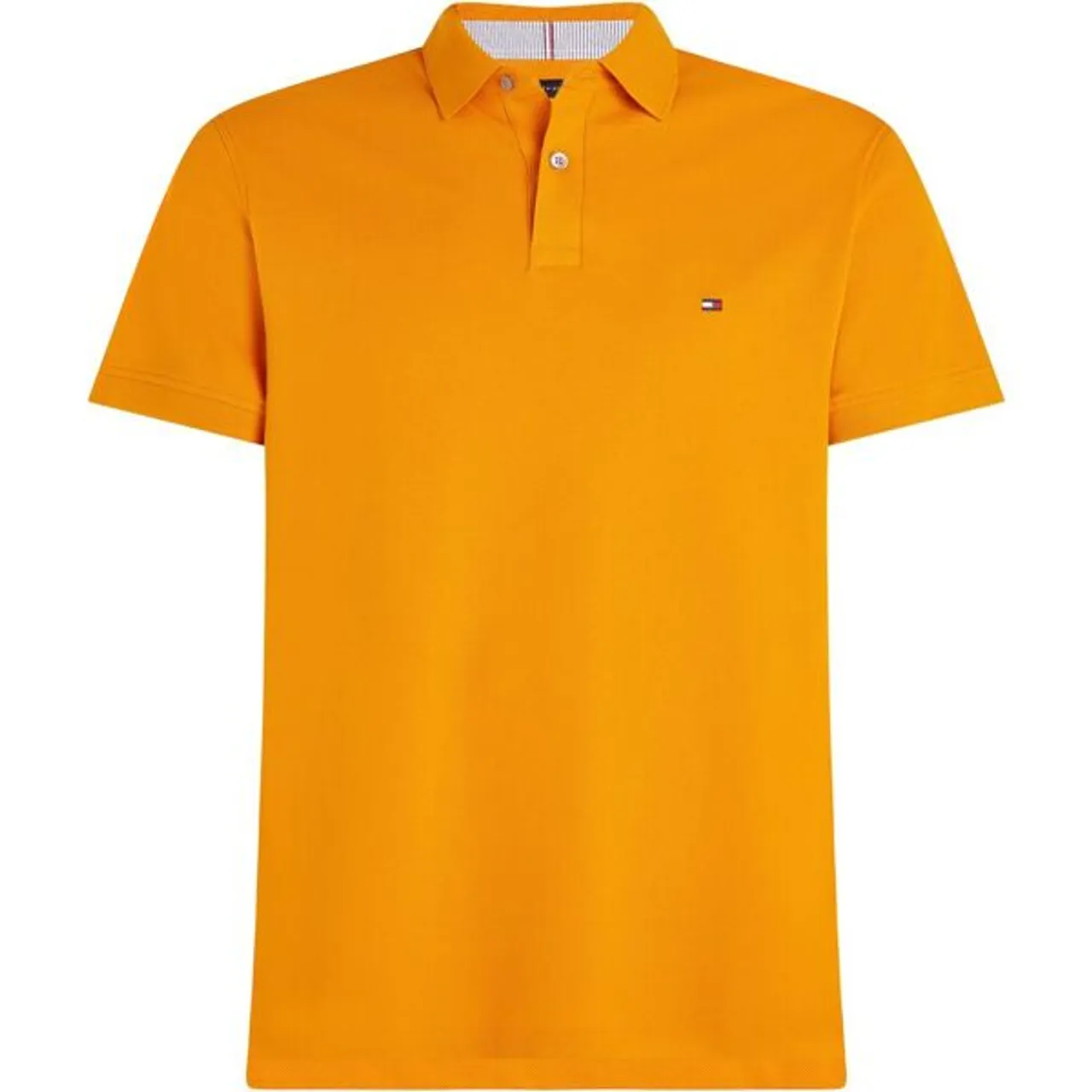 Poloshirt TOMMY HILFIGER "1985 REGULAR POLO" Gr. S, orange (rich ochre) Herren Shirts Kurzarm aus Piqué