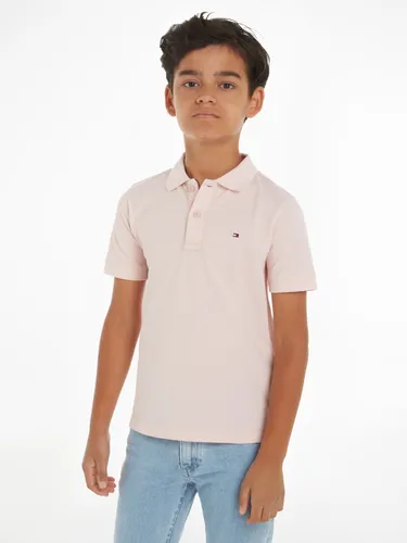 Poloshirt TOMMY HILFIGER "FLAG POLO S/S" Gr. 14 (164), pink (whimsy pink) Jungen Shirts Poloshirts