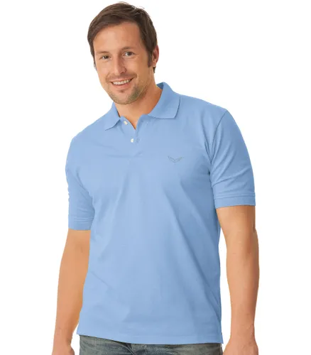 Poloshirt TRIGEMA "TRIGEMA DELUXE Piqué" Gr. XL, blau (horizont) Herren Shirts Kurzarm