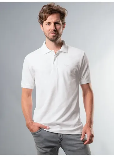 Poloshirt TRIGEMA "TRIGEMA DELUXE Piqué" Gr. XL, weiß Herren Shirts Kurzarm