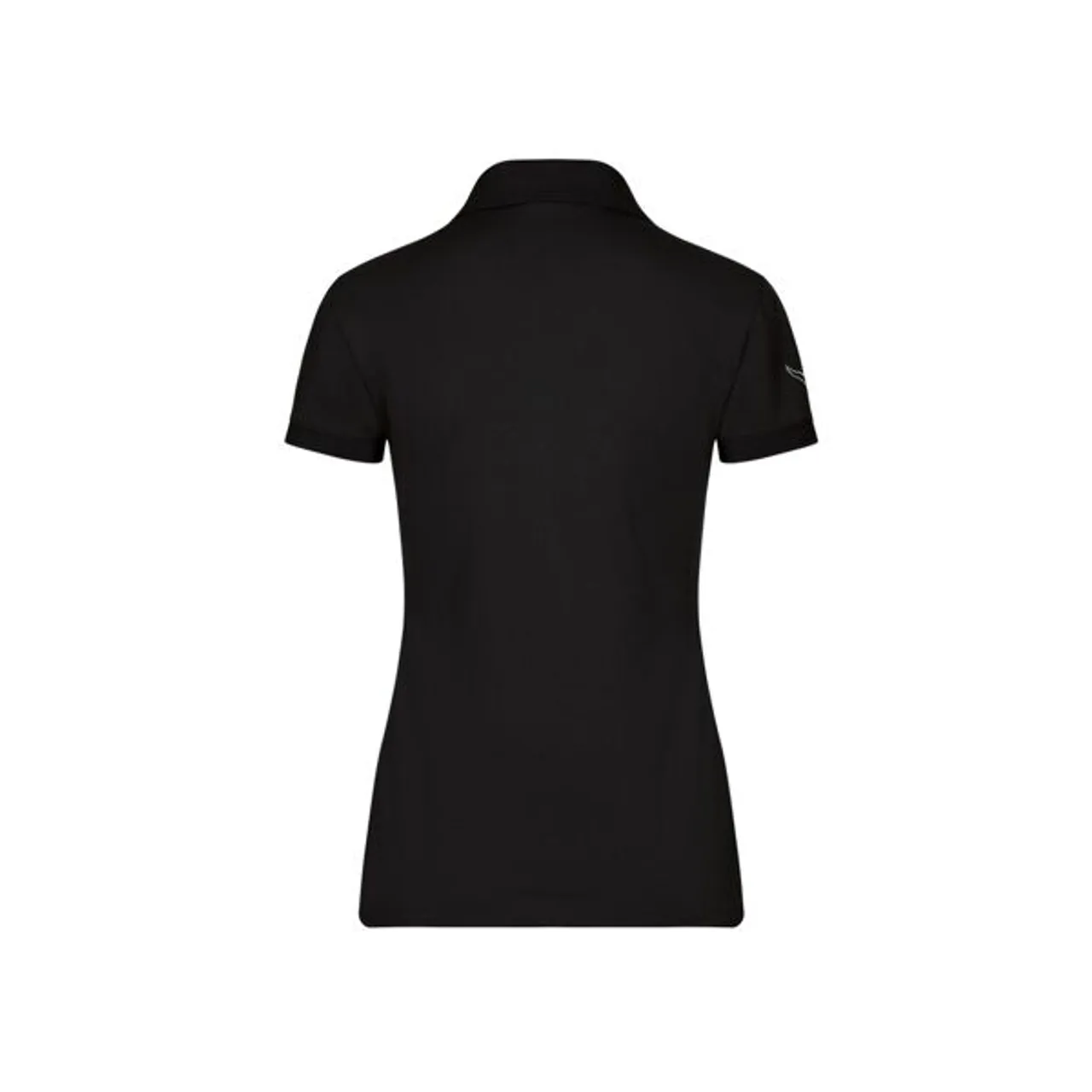 Poloshirt TRIGEMA "TRIGEMA mit Kristallsteinen" Gr. M, schwarz Damen Shirts kurzarm