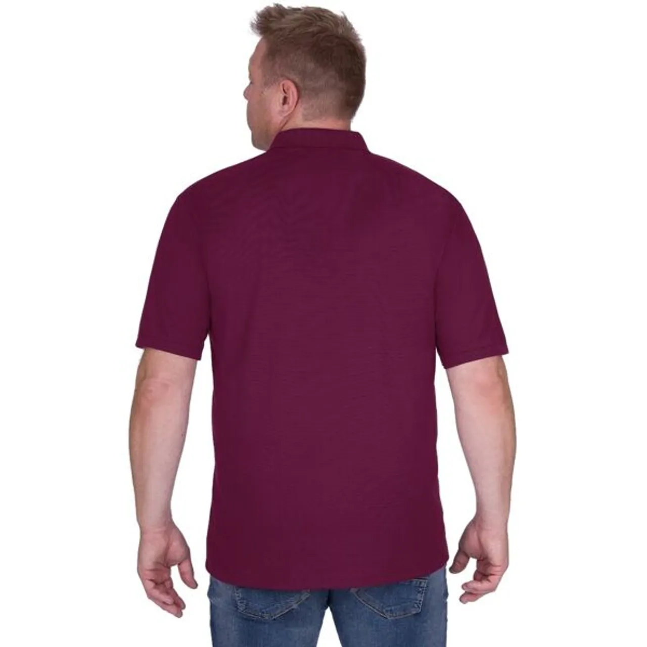 Poloshirt TRIGEMA "TRIGEMA Polohemd mit Brusttasche" Gr. M, rot (sangria) Herren Shirts Kurzarm