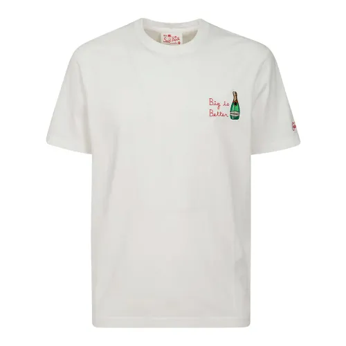 Portofino Weiße Baumwoll-T-Shirt mit Druck MC2 Saint Barth