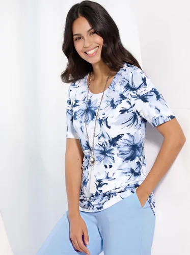 Print-Shirt LADY "Shirt" Gr. 38, blau (weiß, hellblau, bedruckt) Damen Shirts Jersey