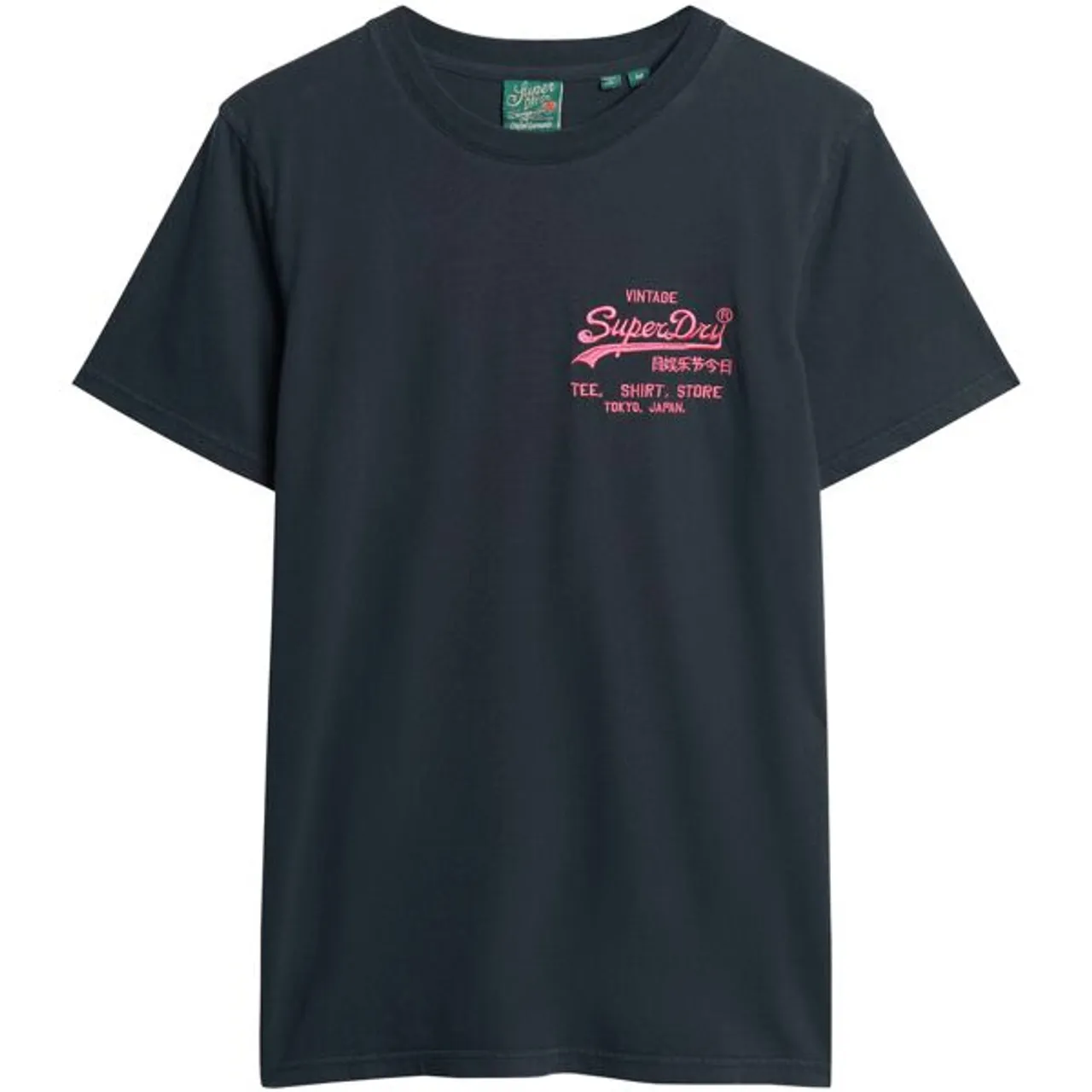 Print-Shirt SUPERDRY "SD-NEON VL T SHIRT" Gr. L, blau (eclipse navy) Herren Shirts T-Shirts