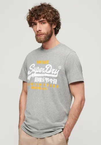 Print-Shirt SUPERDRY "SD-VL DUO TEE" Gr. S, grau (light grey) Herren Shirts T-Shirts