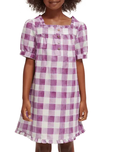 Printed check linen blend dress - Größe 8 - Multicolor - Mädchen - Kleid - Scotch & Soda