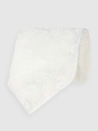 Profuomo Krawatte aus reiner Seide (7,5 cm) in Offwhite