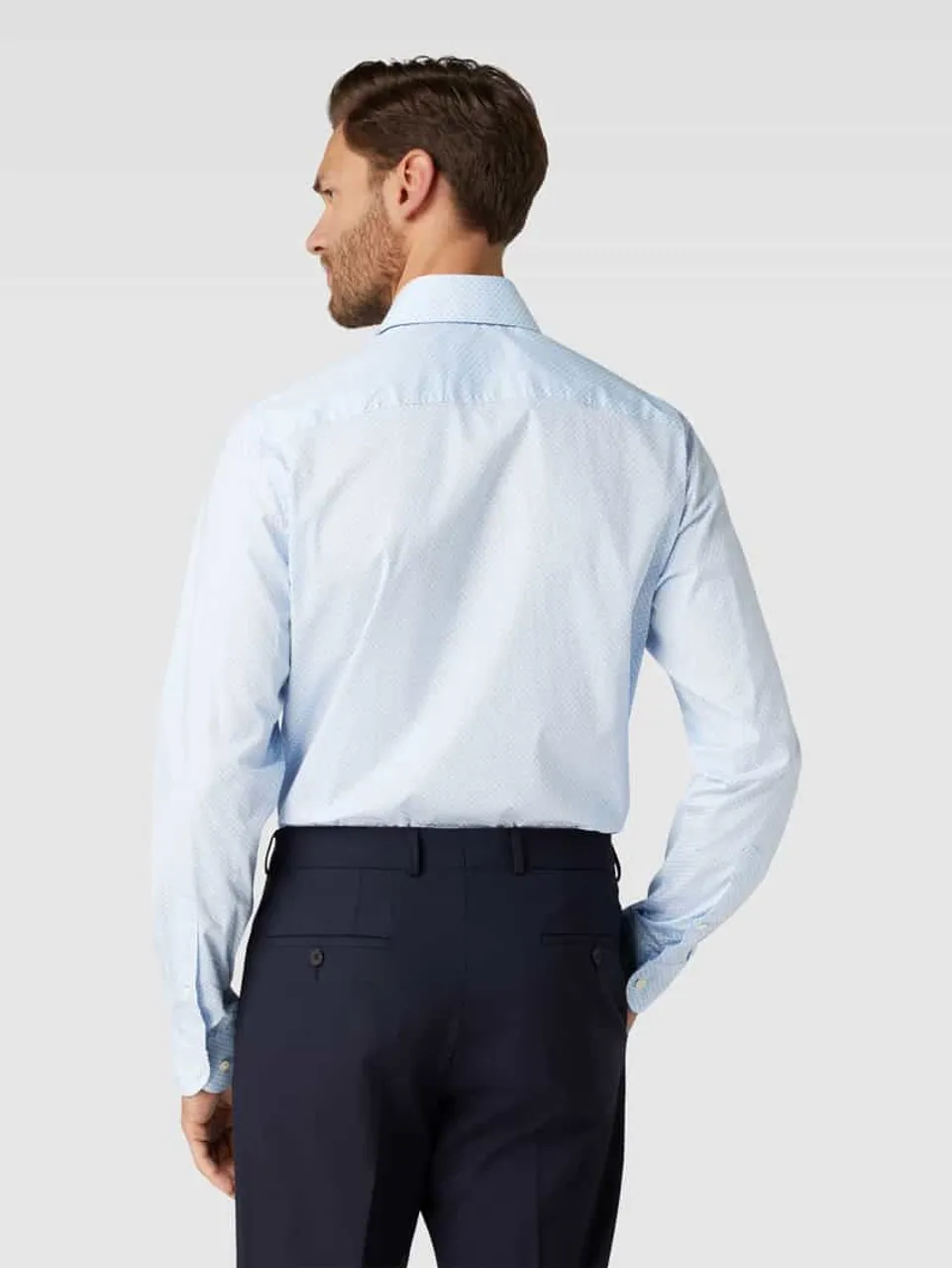 Profuomo Slim Fit Business-Hemd mit Allover-Muster in Bleu