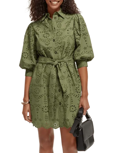 Puff sleeve embroidered organic Cotton shirt dress - Größe 42 - Multicolor - Frau - Kleid - Scotch & Soda