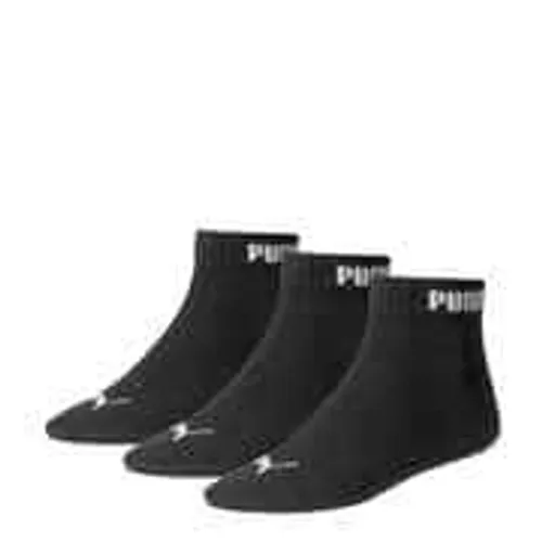 PUMA 3er Pack Quarter Socken Damen%7CHerren schwarz