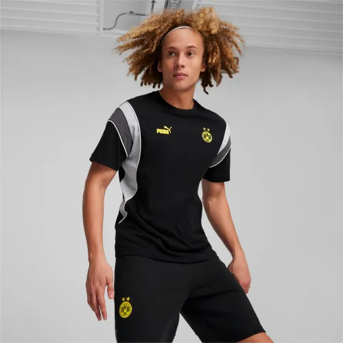 PUMA Borussia Dortmund FtblArchive T-Shirt, Schwarz/Grau, Größe: S, Kleidung