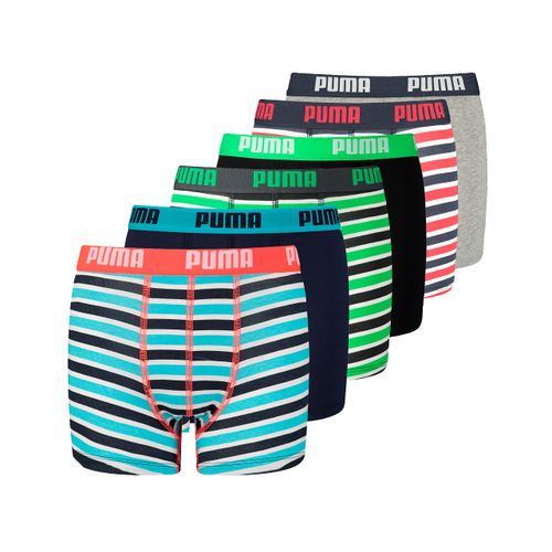 PUMA Boys Printed Stripe Basic Boxer 6 Pack Ecom Boxershorts