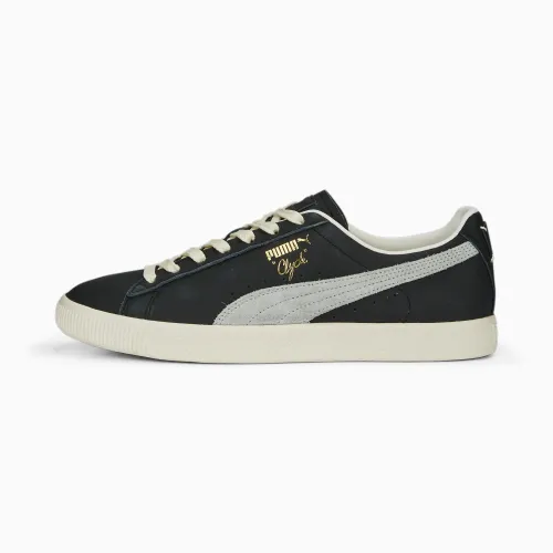 PUMA Clyde Base Sneakers Schuhe, Schwarz/Gold, Größe: 39, Schuhe