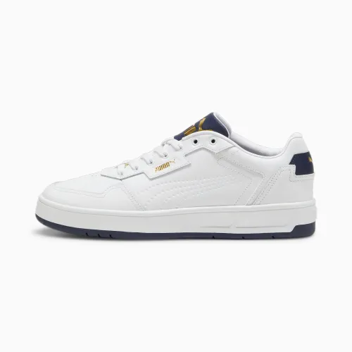 PUMA Court Classic Lux Sneakers Schuhe, Gold/Blau/Weiß, Größe: 43, Schuhe
