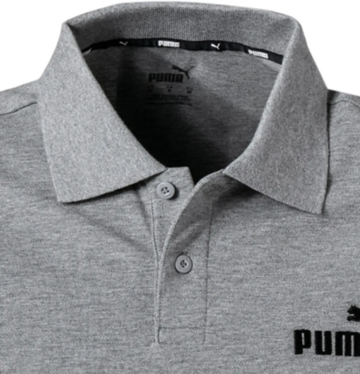 PUMA Herren Polo-Shirt grau Baumwoll-Piqué