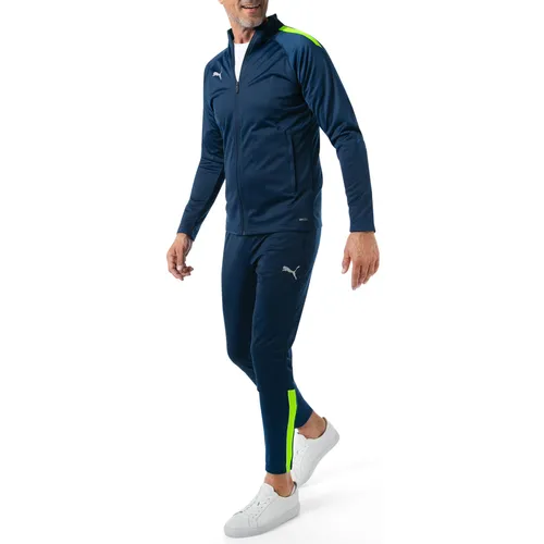 PUMA Herren Trainingsanzug blau Mikrofaser unifarben Slim Fit