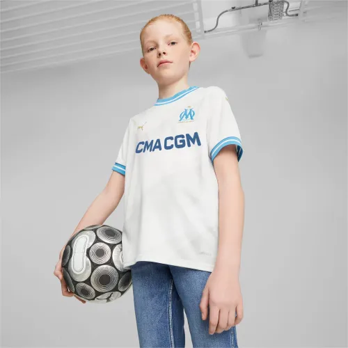 PUMA Olympique de Marseille 23/24 Heimtrikot Teenager Für Kinder, Weiß, Größe: 164, Kleidung