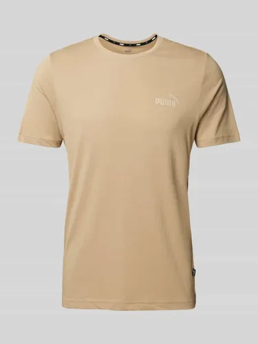 PUMA PERFORMANCE T-Shirt mit Label-Print in Beige