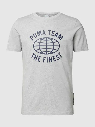 PUMA PERFORMANCE T-Shirt mit Label-Print in Hellgrau Melange
