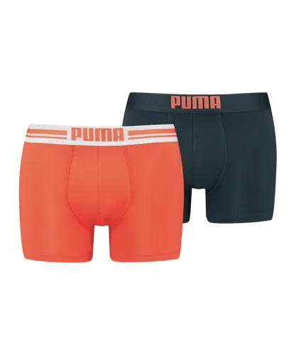 PUMA Placed Logo Boxer 2er Pack Rot Blau F034