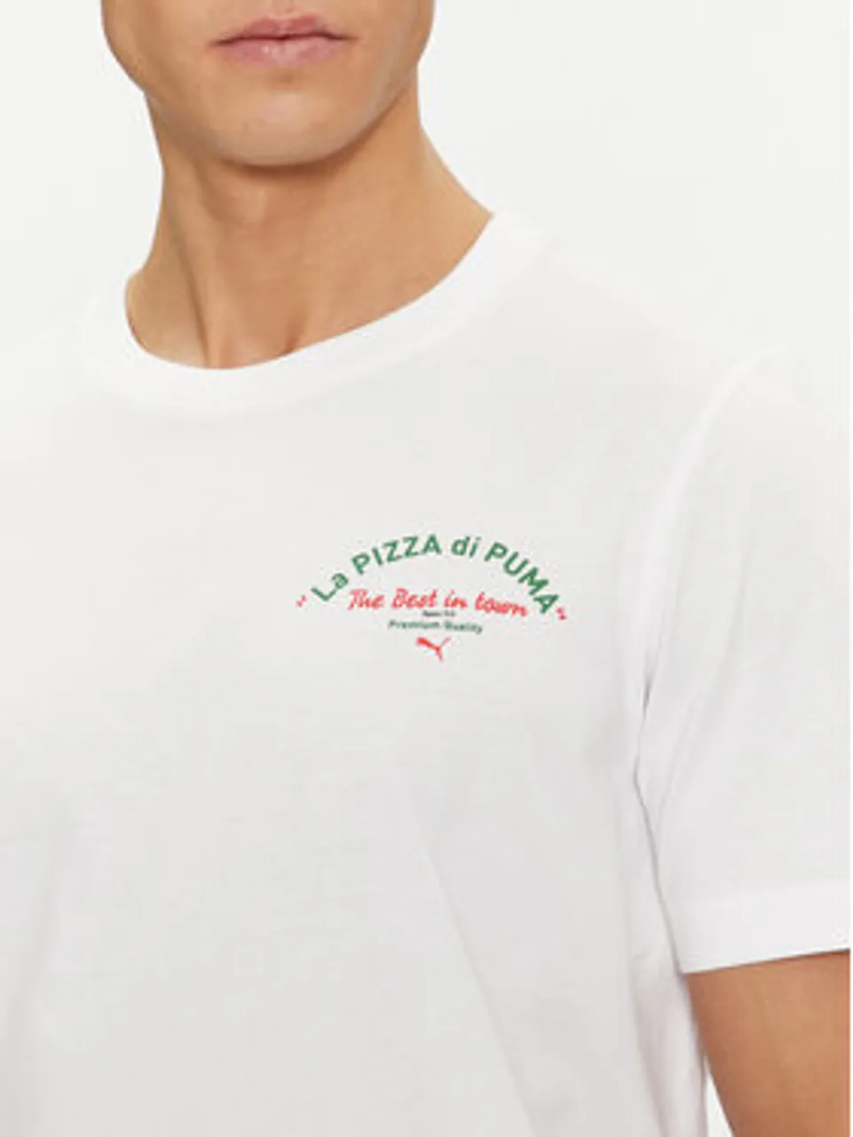 Puma T-Shirt Graphics Pizza 625415 Weiß Regular Fit