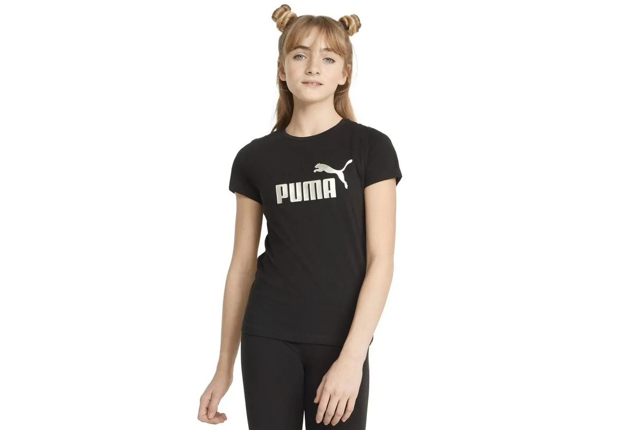 PUMA T-Shirt Mädchen T-Shirt - ESS+ Mallic Logo Tee, Rundhals