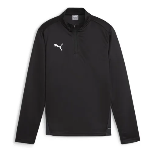 PUMA Trainingsshirt TeamGoal mit 1/4 Reißverschluss - Schwarz/Weiß/Grau für Kinder