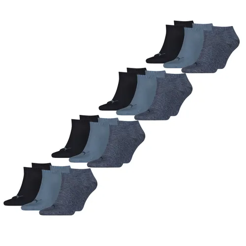 PUMA Unisex Herren Damen Sneaker Socken Baumwolle Sportsocken Füßlinge PLAIN - 6er 9er 12er Multipack