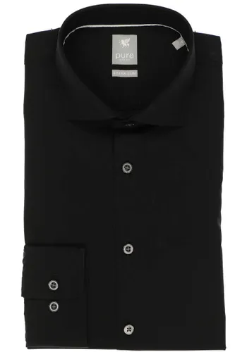 Pure Extra Slim Hemd schwarz, Einfarbig