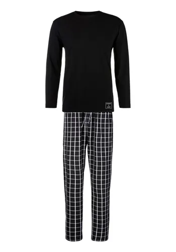 Pyjama AUTHENTIC LE JOGGER Gr. 44/46, schwarz (schwarz, kariert) Herren Homewear-Sets Pyjamas