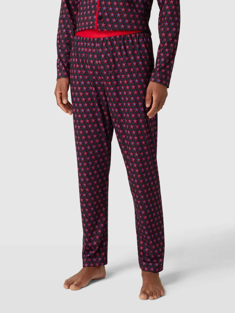 Pyjama-Hose mit Allover-Muster Modell 'STAR'