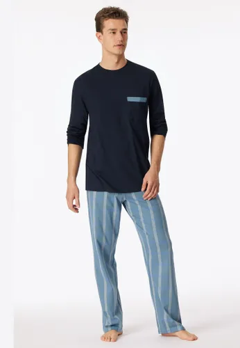 Pyjama SCHIESSER ""Comfort Nightwear"" Gr. 56 (XXL), blau (admiral) Kinder Homewear-Sets Pyjamas