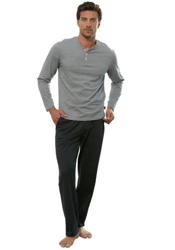 Pyjama S.OLIVER Gr. 60/62, schwarz (grau, meliert, schwarz) Herren Homewear-Sets Pyjamas