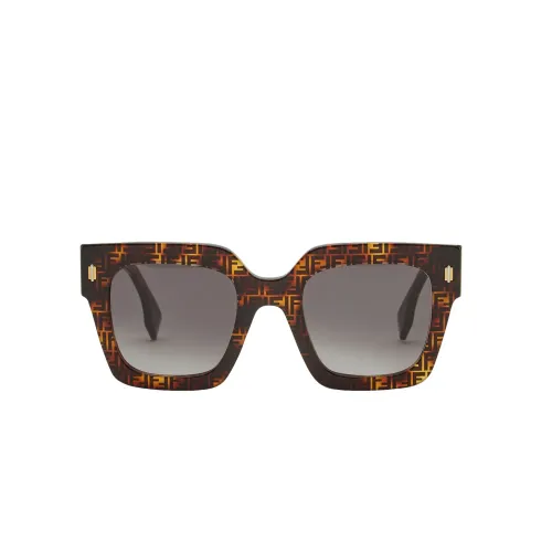 Quadratische Acetat-Sonnenbrille in Braun Tortoise,Quadratische Sonnenbrille für Frauen - Roma Fe40101I 55B Fendi