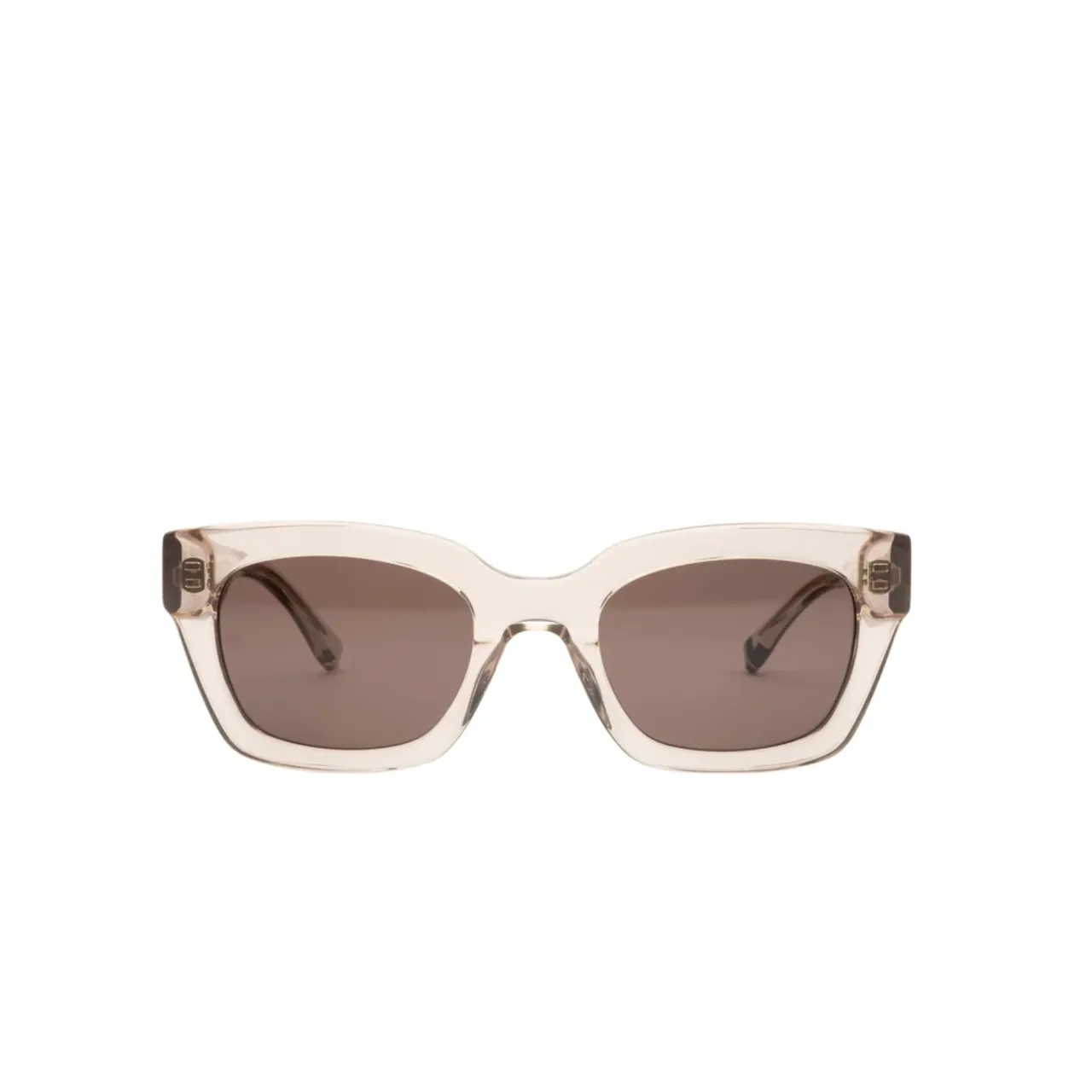 Quadratische beige Sonnenbrille mit braunen Gläsern,Quadratische Acetat Damen Sonnenbrille in Beige Tommy Hilfiger